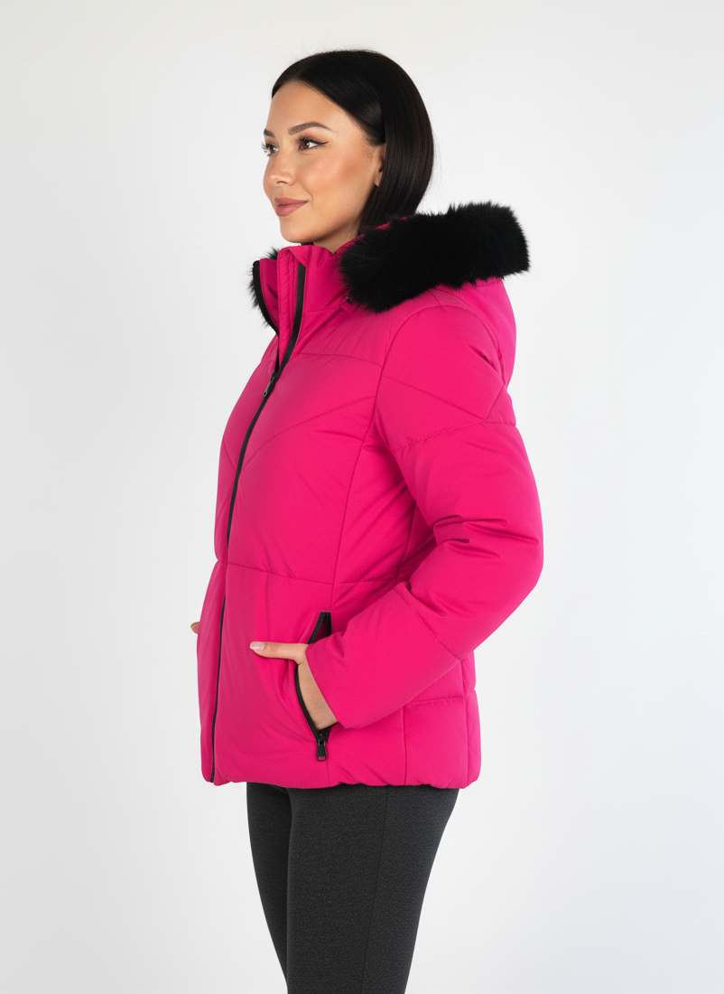 Chamarra fiuscha capitonada con capucha