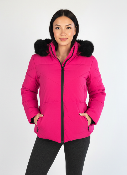 Chamarra fiuscha capitonada con capucha