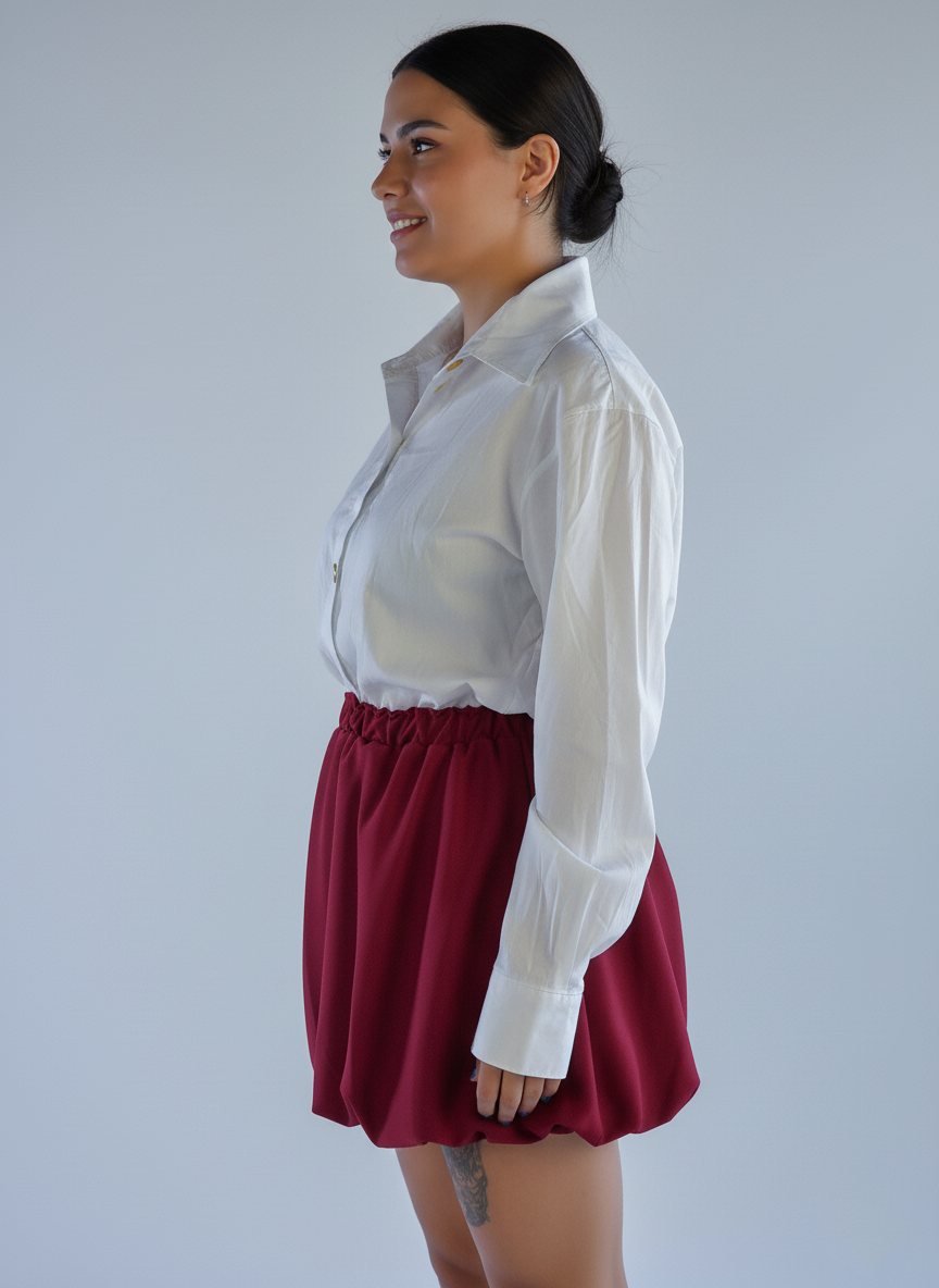 Blusa blanca abotonada tipo camisera blanca