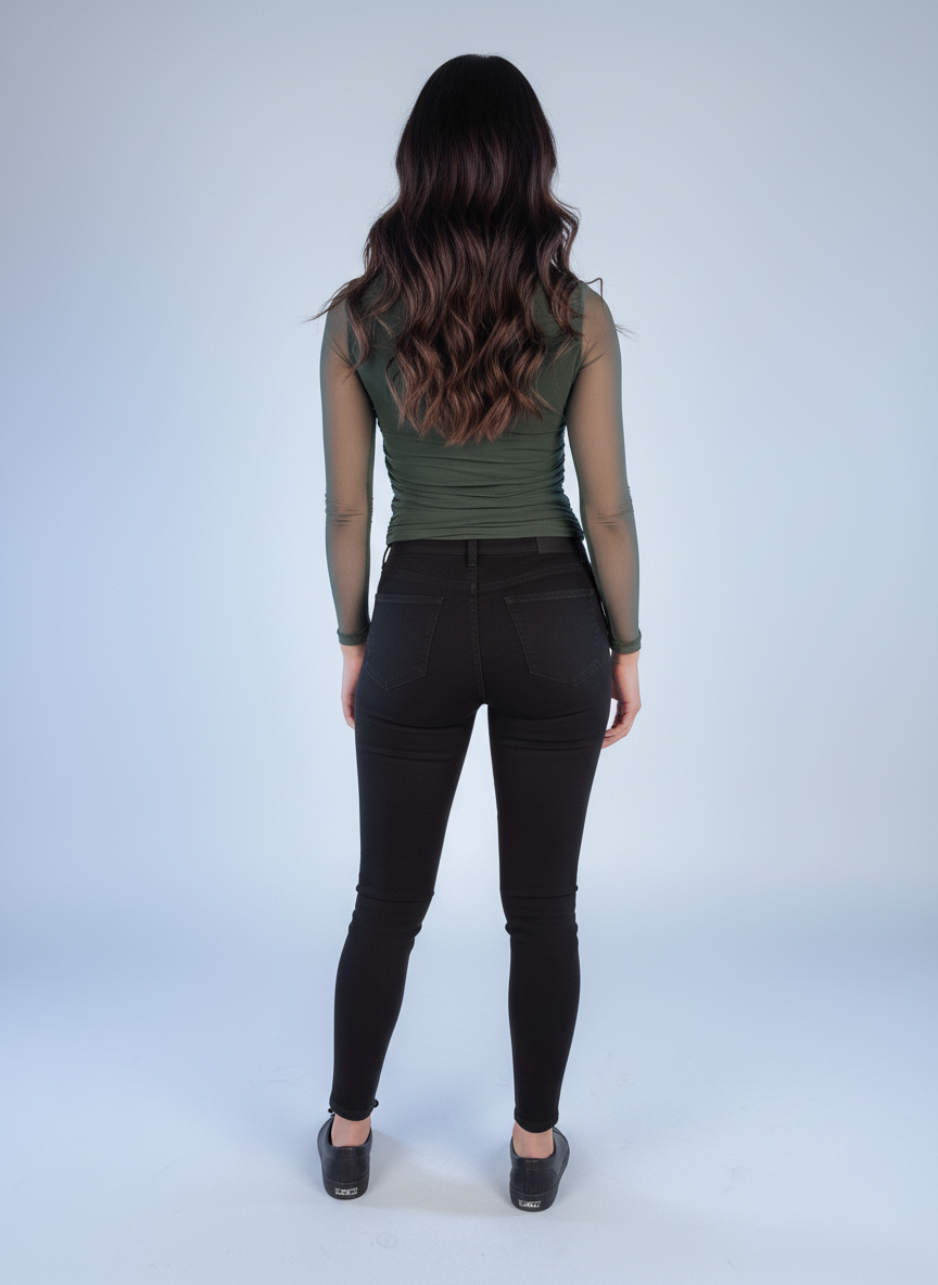 Blusa mesh verde soldado