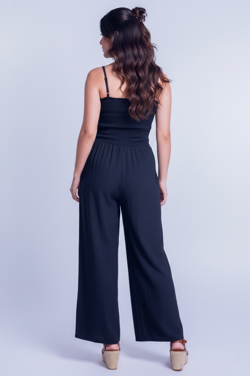 Jumper azul de tirantes con elastico en pecho