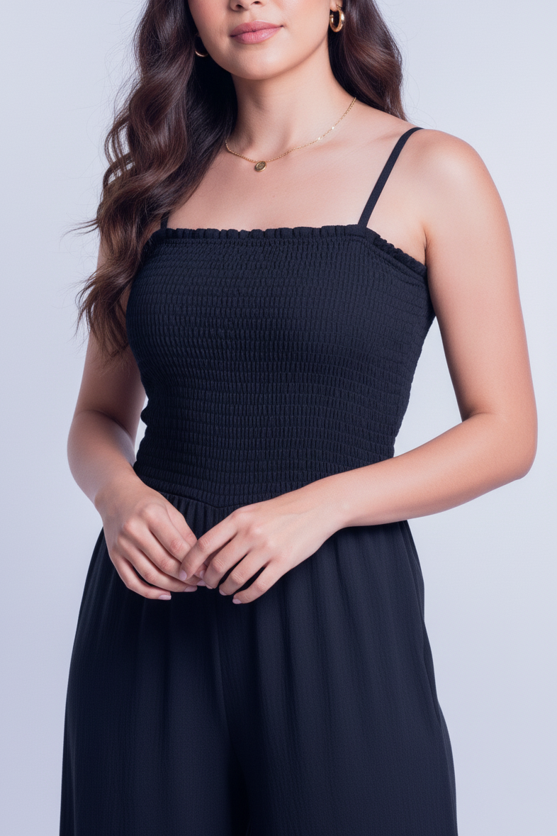 Jumper azul de tirantes con elastico en pecho
