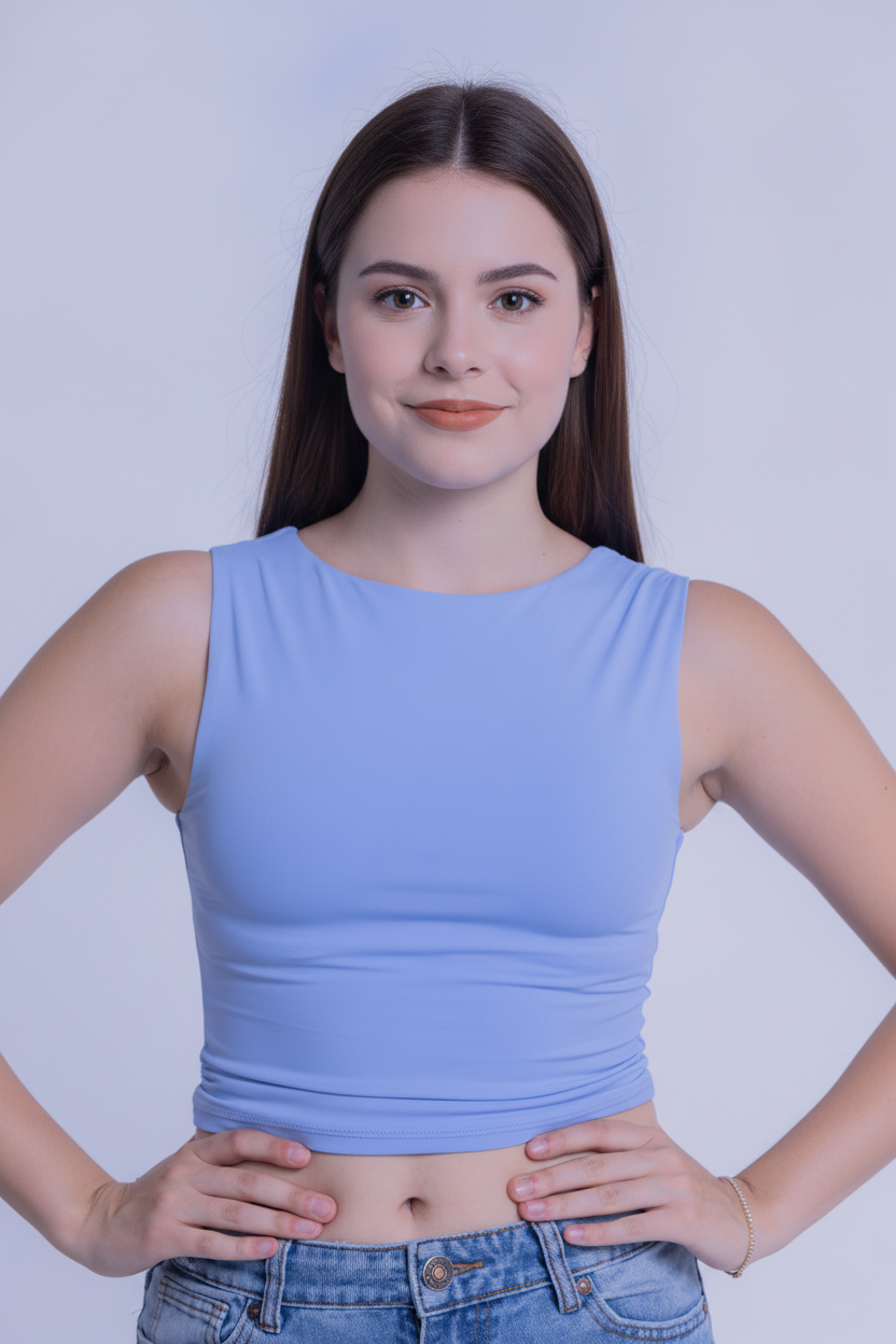 Crop top azul de tirantes