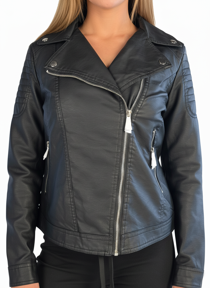 Chamarra vinipiel estilo rockera