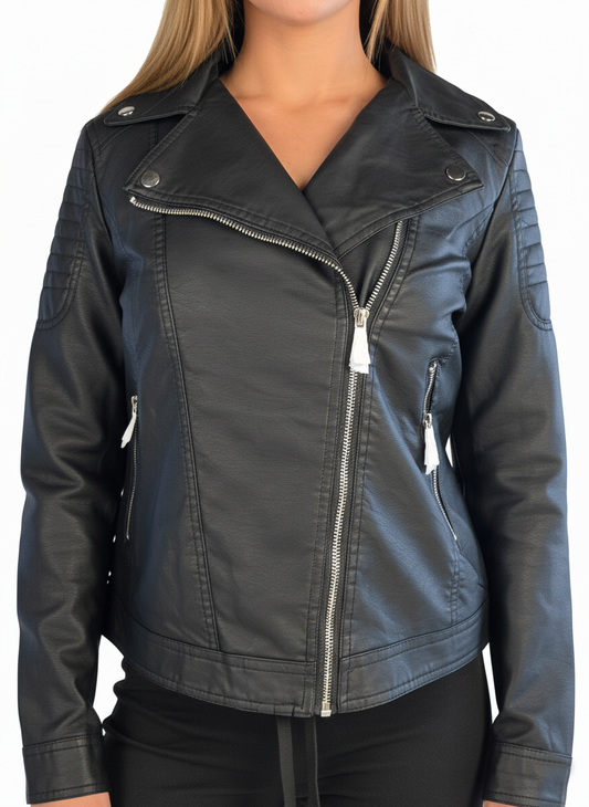 Chamarra vinipiel estilo rockera