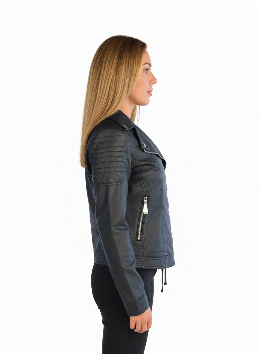 Chamarra vinipiel estilo rockera