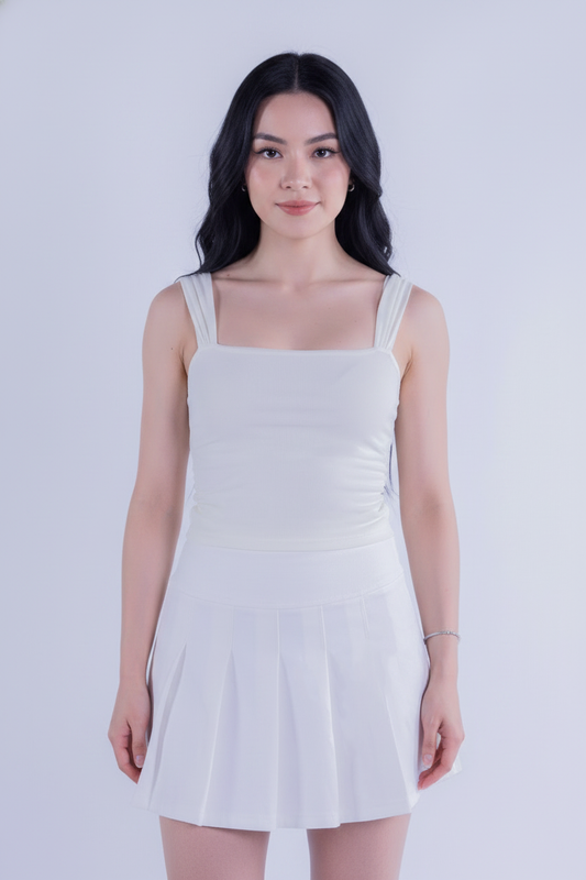 Blusa de tirantes mesh beige