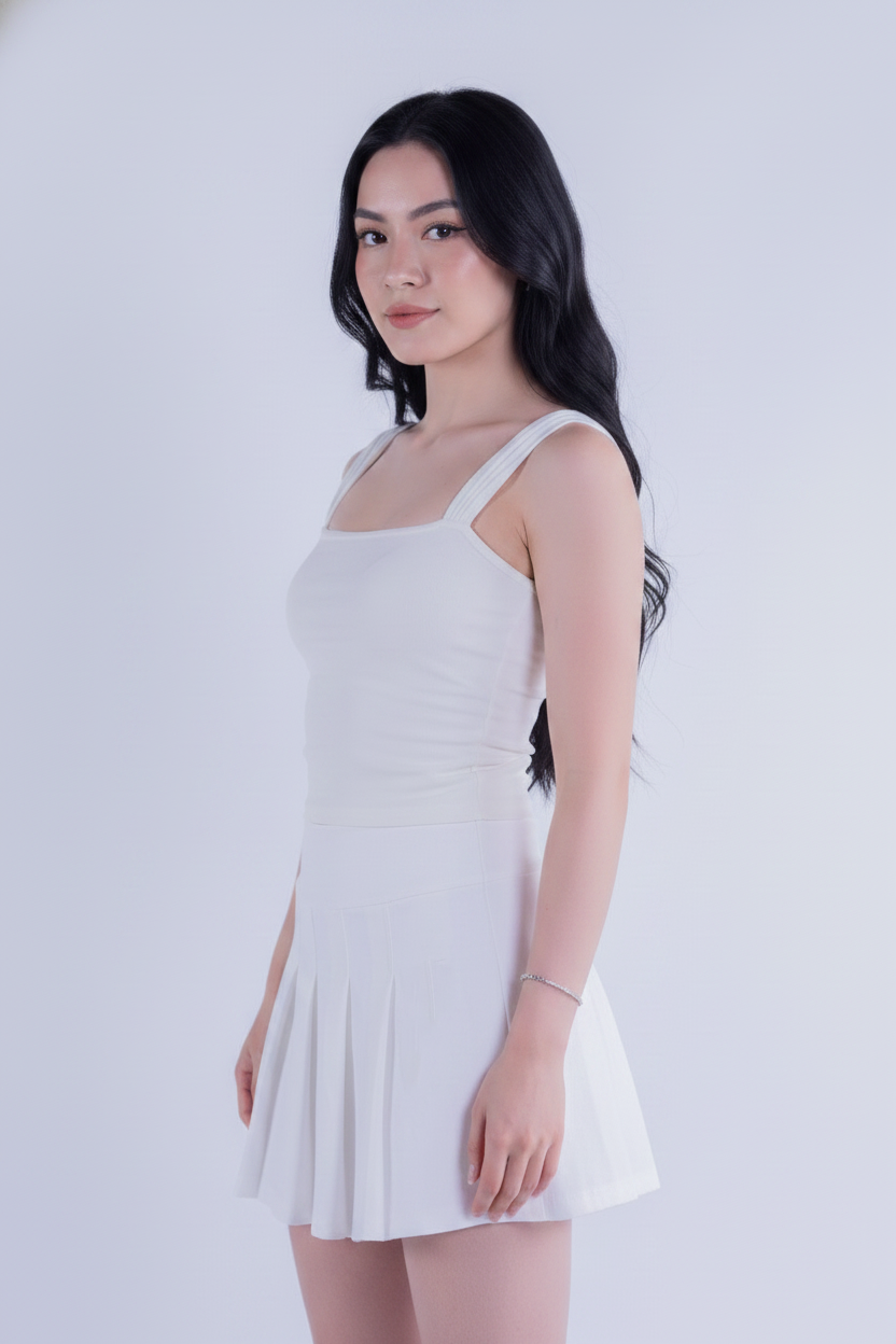 Blusa de tirantes mesh beige