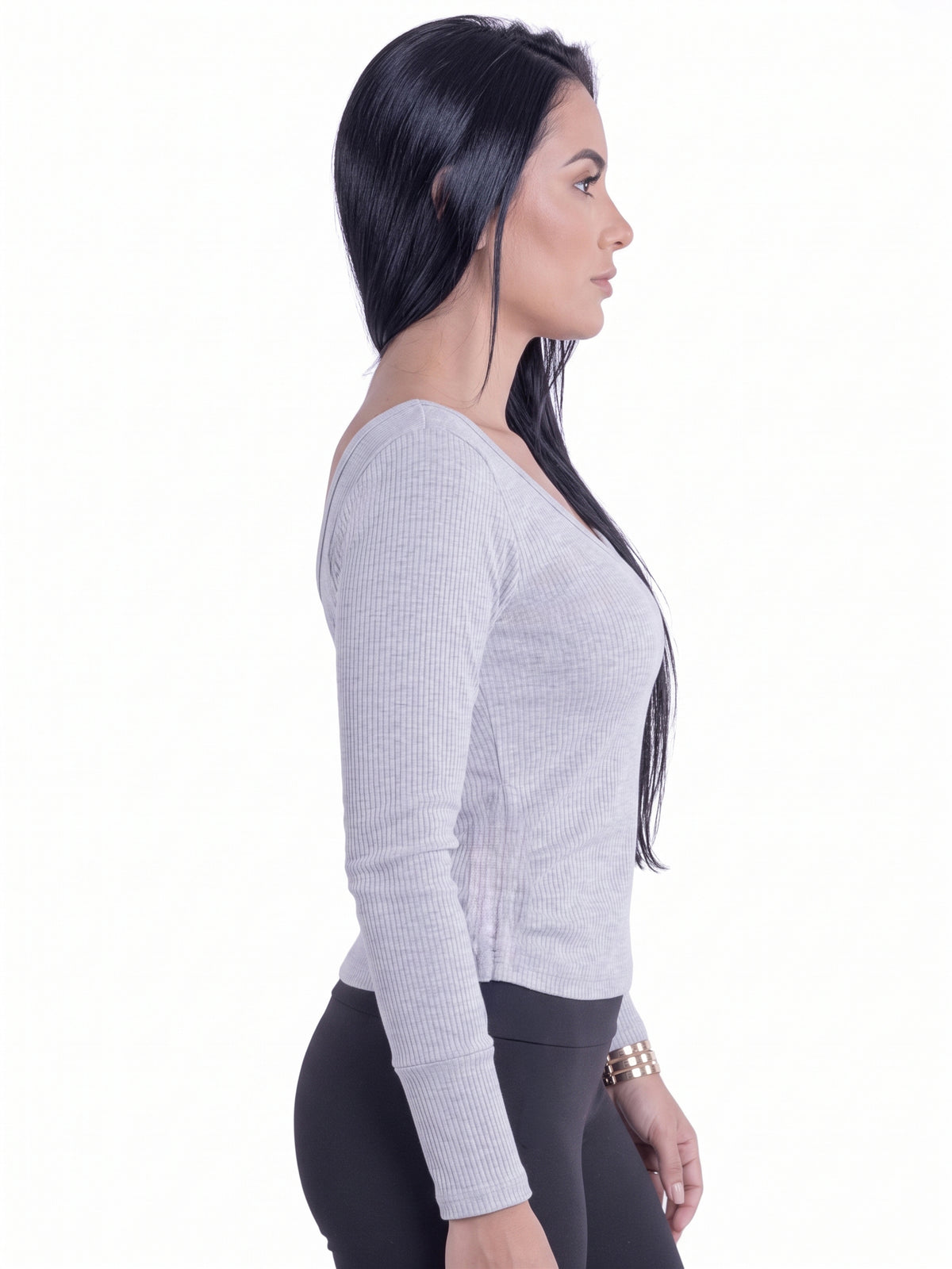 Blusa térmica manga larga cuello redondo