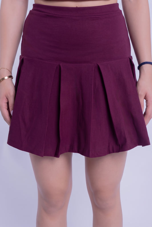 Falda guinda con tablones