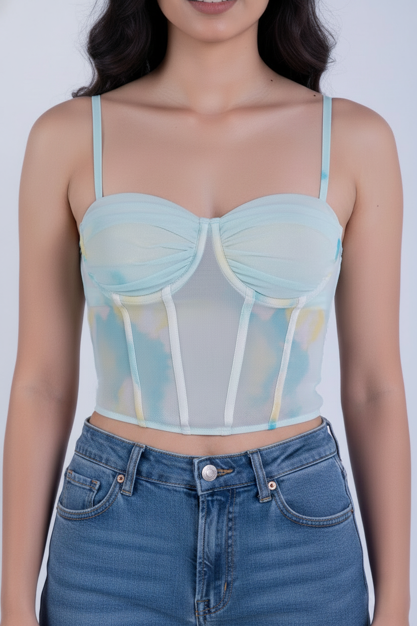 Crop top azul verde tipo verde