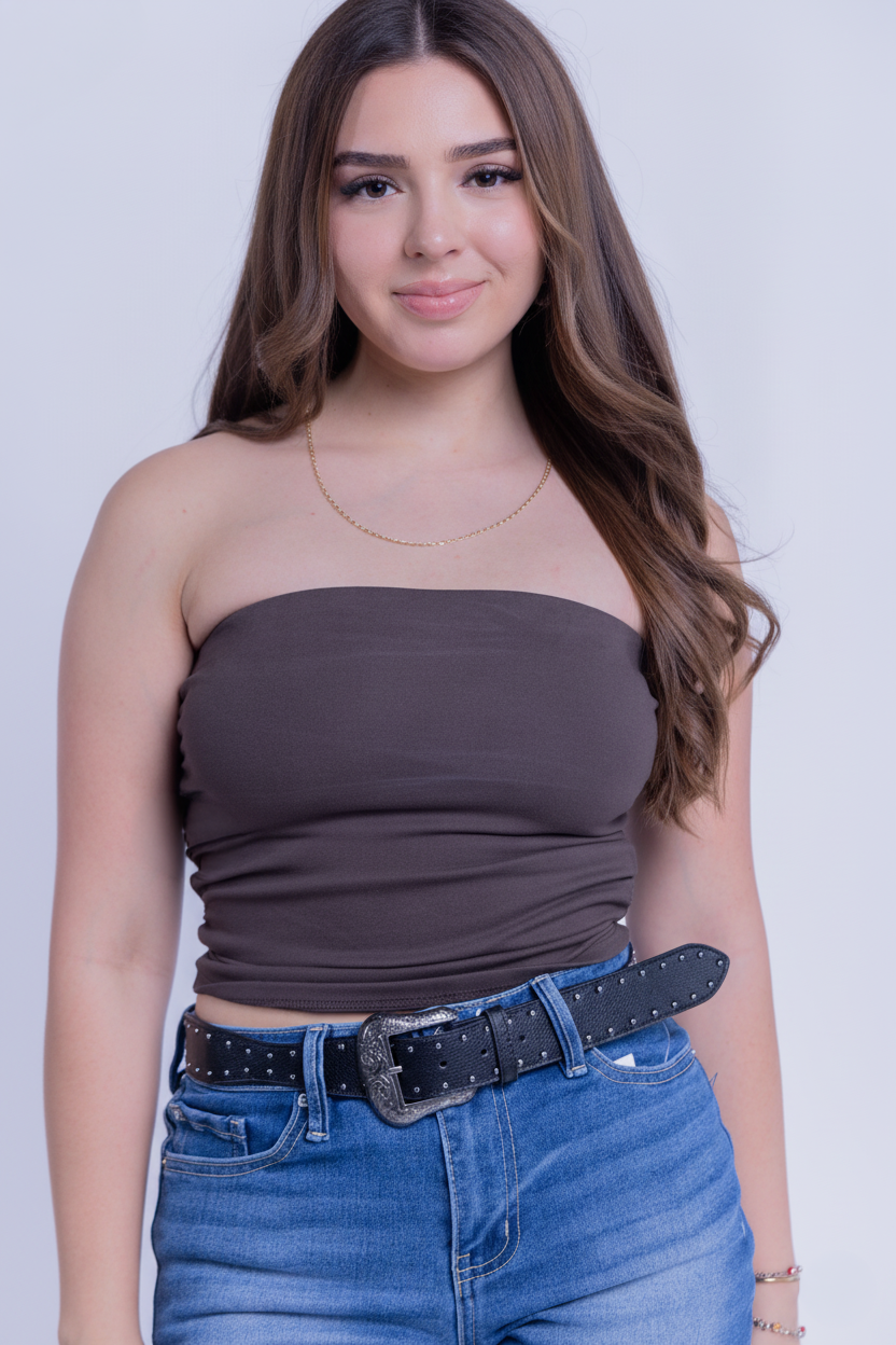 Crop top atrápeles cafe básico
