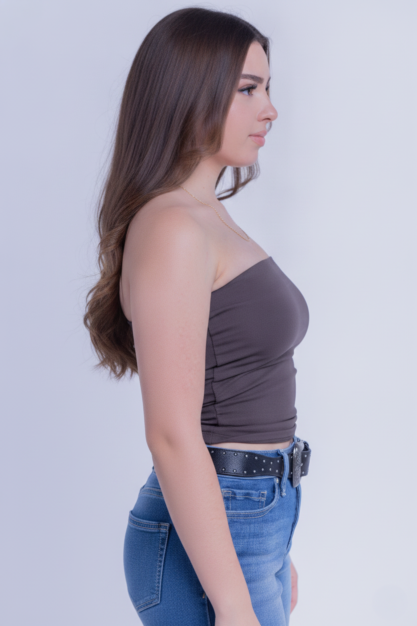 Crop top atrápeles cafe básico