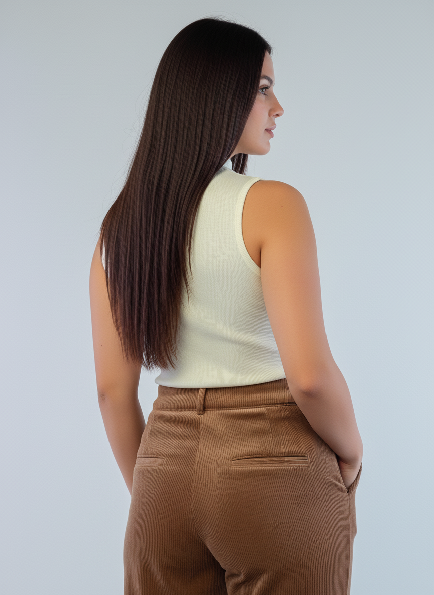 Tank top estilo suéter beige