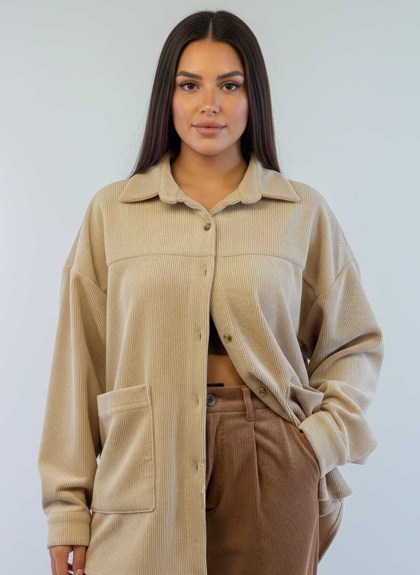 Blusa de terciopelo calientita abotonada