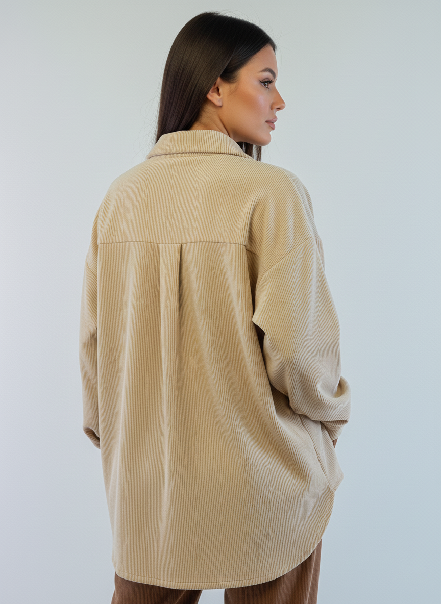 Blusa de terciopelo calientita abotonada