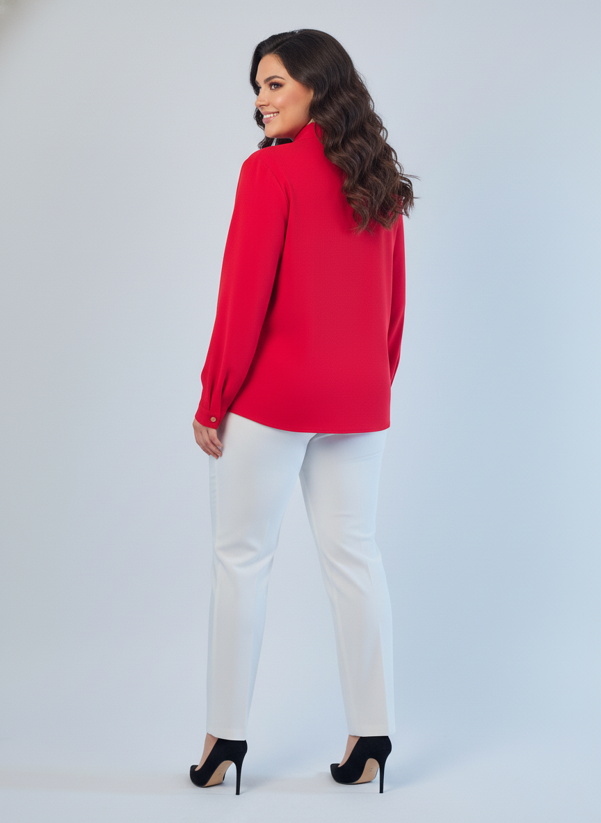 Blusa roja extra de vestir con amarre en cuello