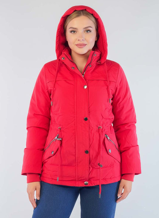 Chamarra roja rompe vientos con ziper