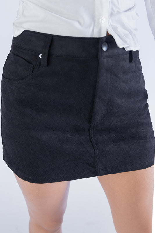 Minifalda de terciopelo negra