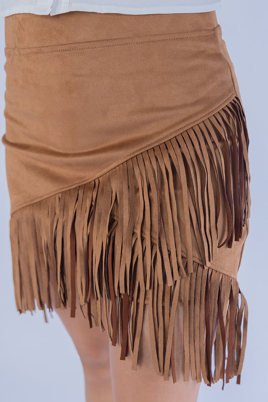 Falda de terciopelo con barbillas