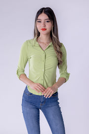 Blusa plisada tipo camisa