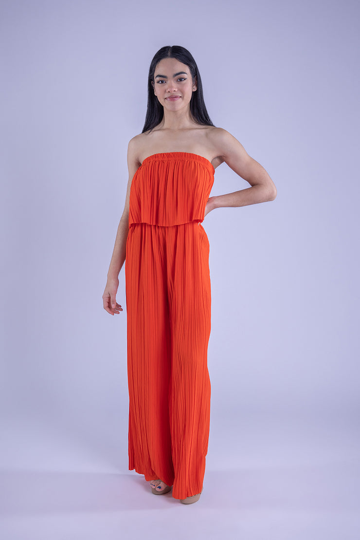 Jumper naranja plisado