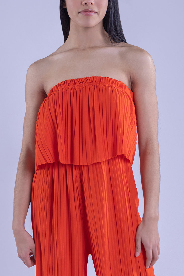 Jumper naranja plisado