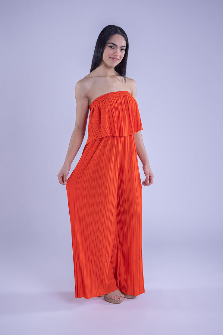 Jumper naranja plisado