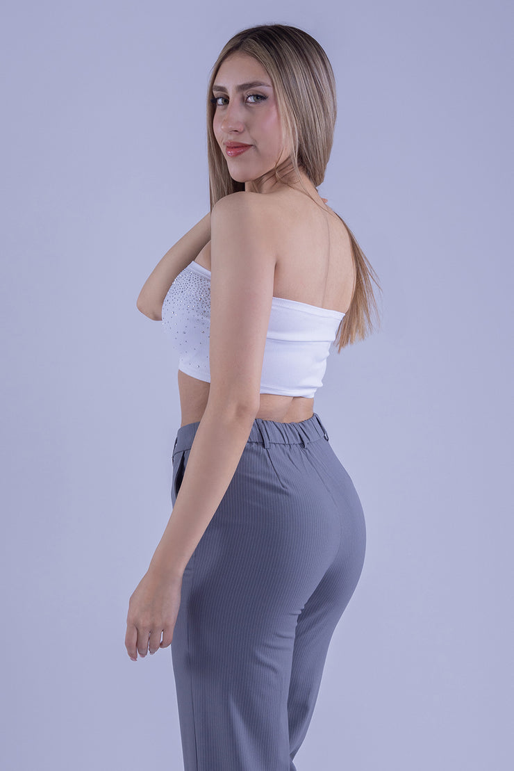Crop top con brillos