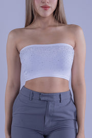 Crop top con brillos
