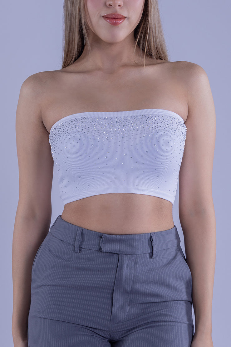 Crop top con brillos