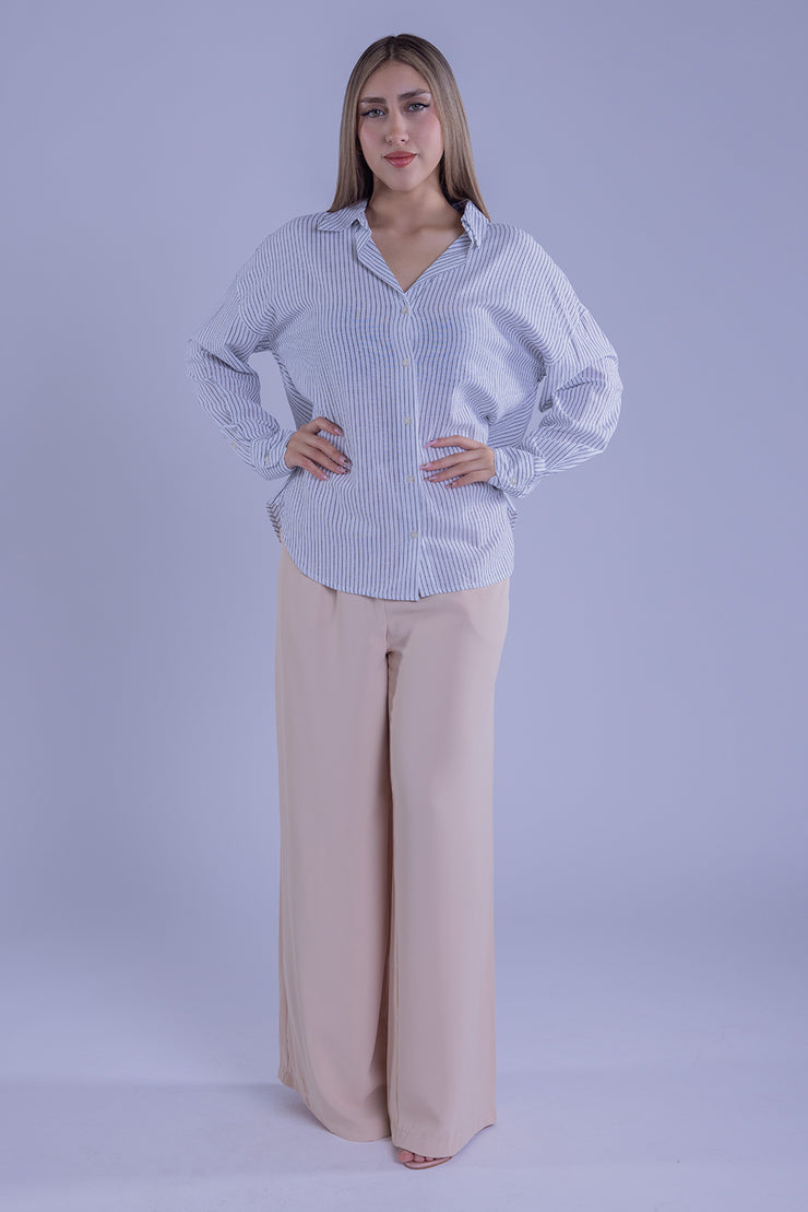 Camisa blanca de rayas