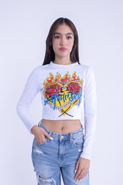 Crop top estampado rockero