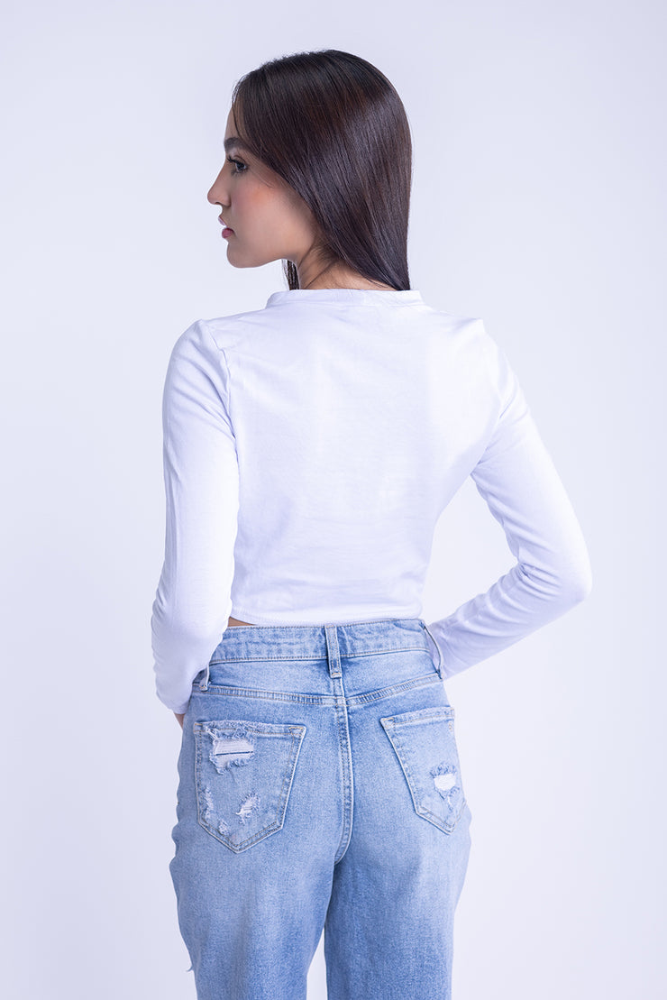 Crop top estampado rockero
