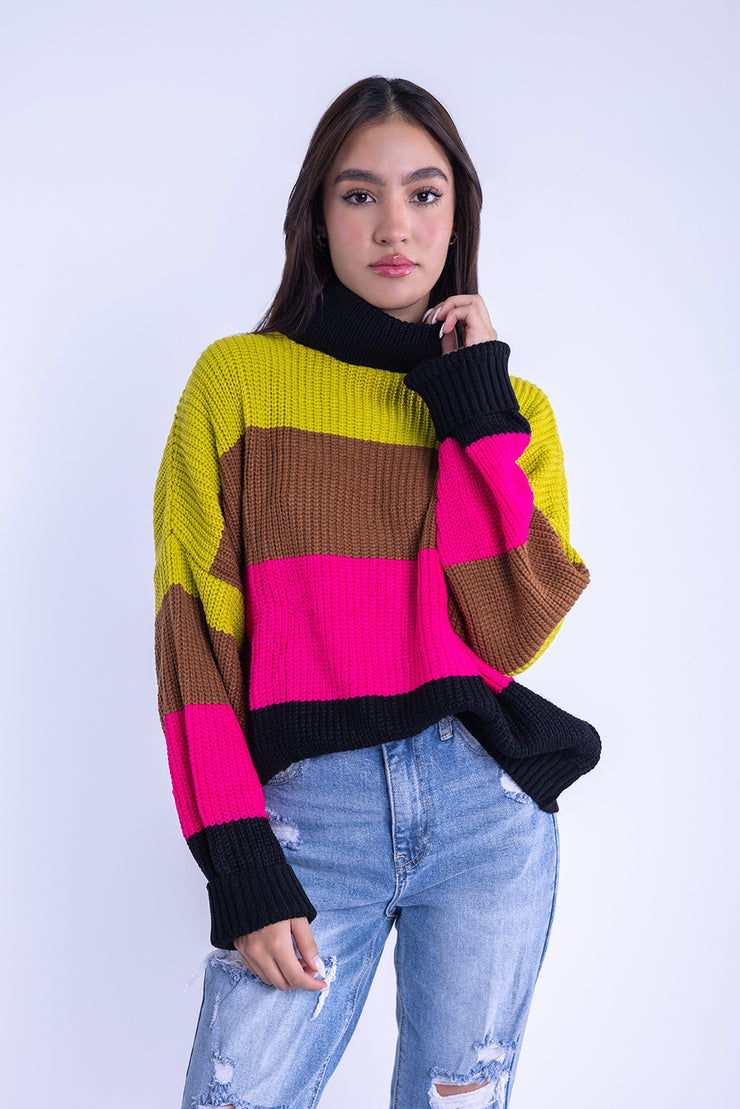 Suéter de colores oversize
