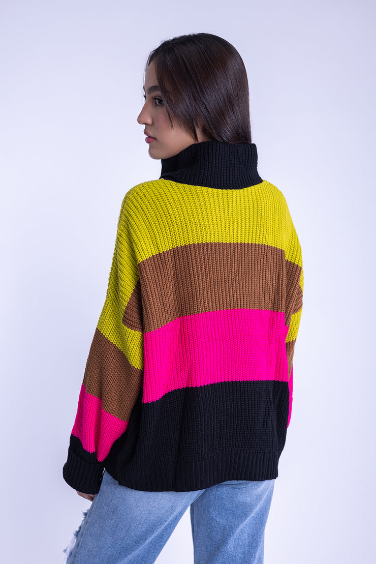 Suéter de colores oversize