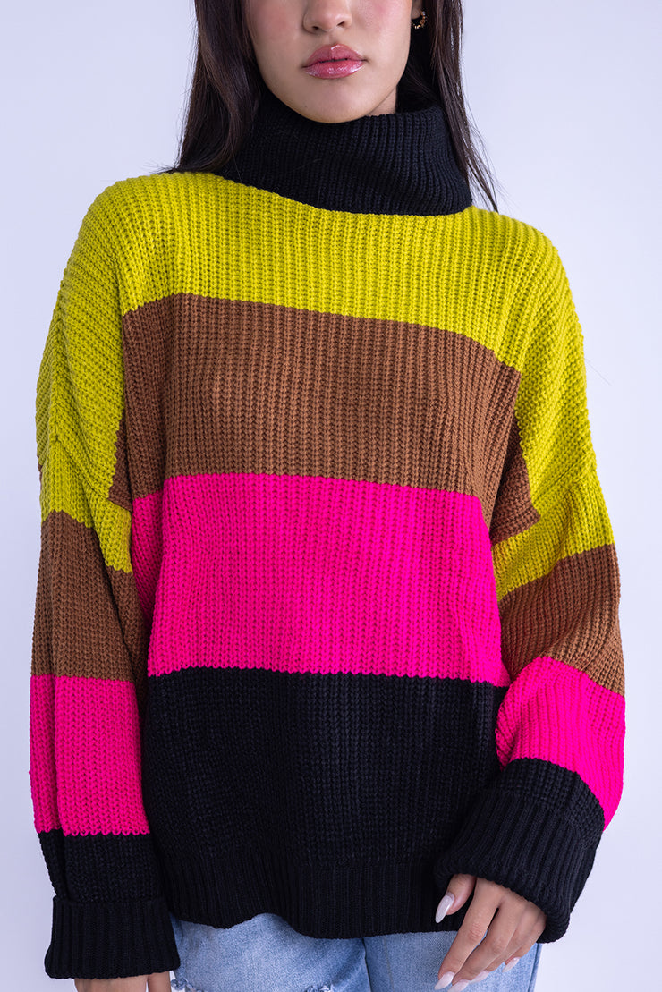 Suéter de colores oversize