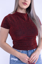 Top de manga corta de hilo lurex