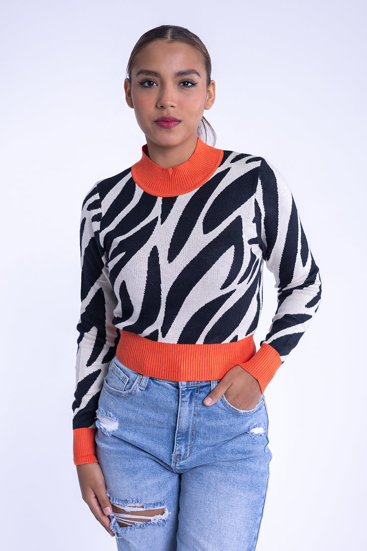Top estampado de cebra