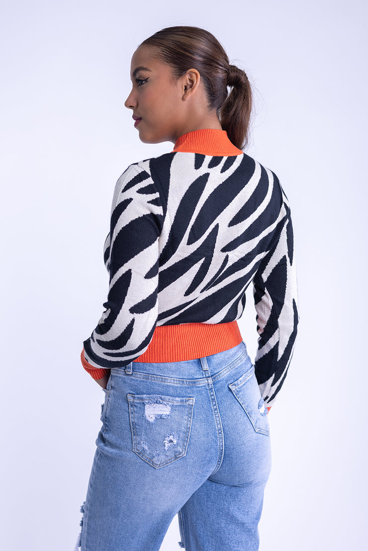 Top estampado de cebra