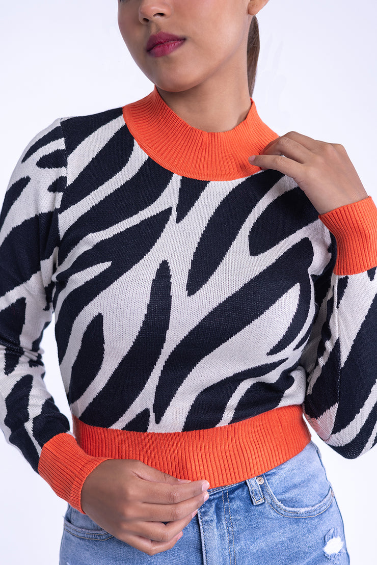 Top estampado de cebra