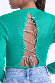 Pantiblusa verde con detalle en espalda