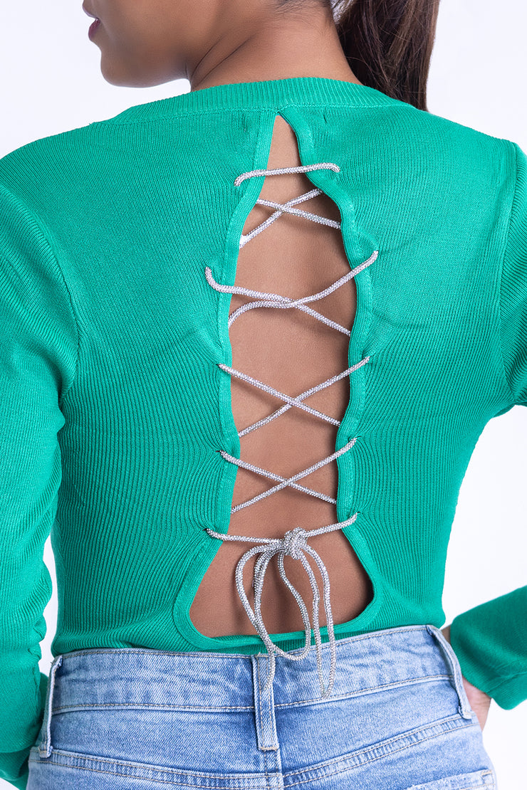 Pantiblusa verde con detalle en espalda