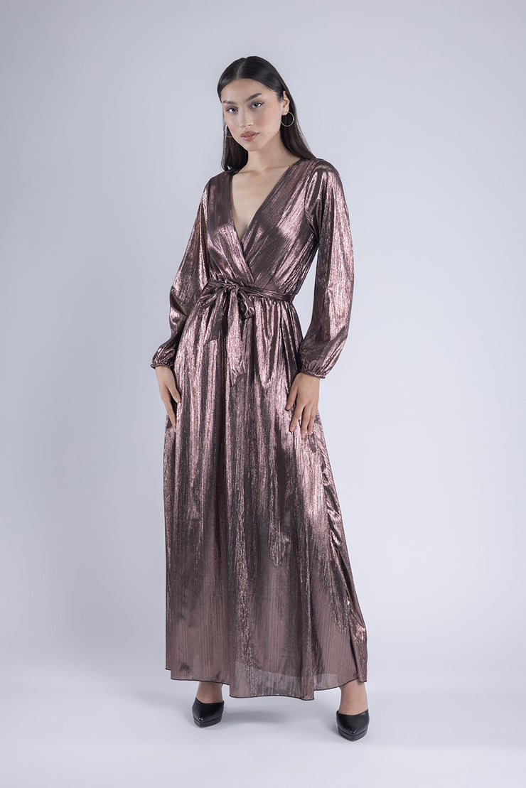 Vestido largo plisado