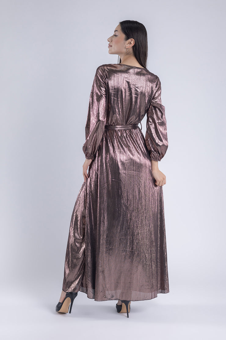 Vestido largo plisado