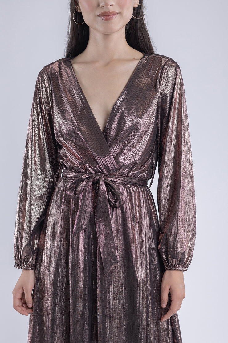 Vestido largo plisado