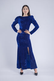 Vestido de terciopelo con detalle de brillos