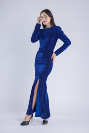 Vestido de terciopelo con detalle de brillos