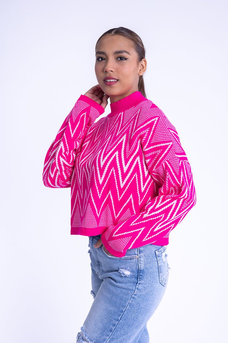 Suéter tejido con zig zag