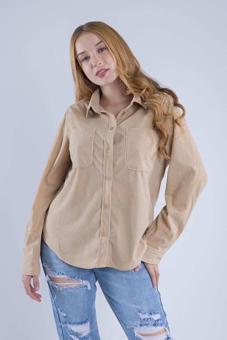 Camisola de pana manga larga